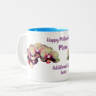 Happy Mother's Day Orchid Flower Personalized Two-Tone Coffee Mug