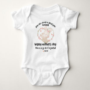 Happy Mother's Day Outfit with Cute Bunnies Baby Bodysuit
