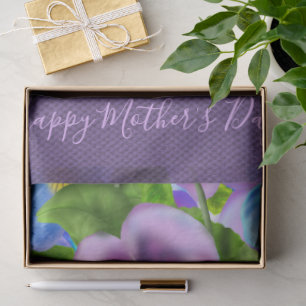 Happy Mother's Day Pansy Violet Flowers Watercolor Tissue Paper