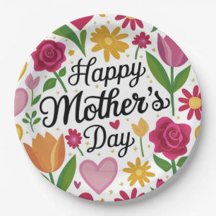 Happy Mothers Day Paper Plate