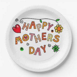 Happy Mothers Day Paper Plate