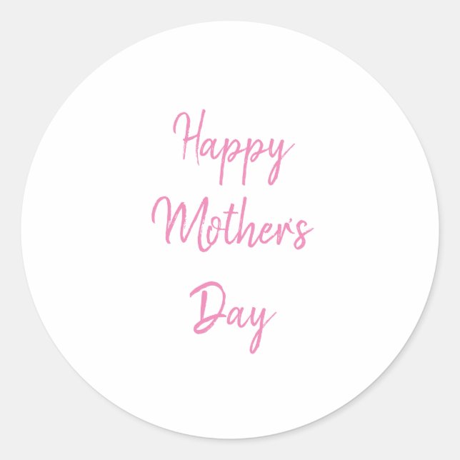 Happy Mother's Day Party 2024 Pink Simple Modern Classic Round Sticker (Front)