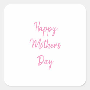 Happy Mother's Day Party 2024 Pink Simple Modern Square Sticker