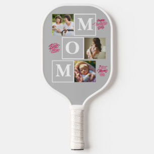 Happy Mother's Day Personalize Photo Collage Text. Pickleball Paddle