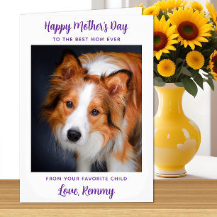 Happy Mother's Day Personalized Cute Pet Dog Photo Card