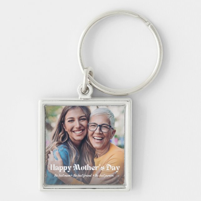 happy mother's day personalized photo  keychain (Front)