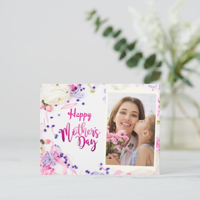 Happy Mother's Day Personalized Photo Postcard (Standing Front)