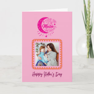 Happy Mother's Day Personalized Photo Text Pink Card