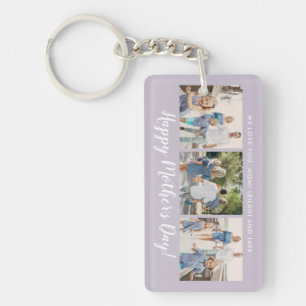 Happy Mother's Day Photo Collage Custom Lavender Keychain