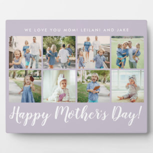 Happy Mother's Day Photo Collage Custom Lavender Plaque