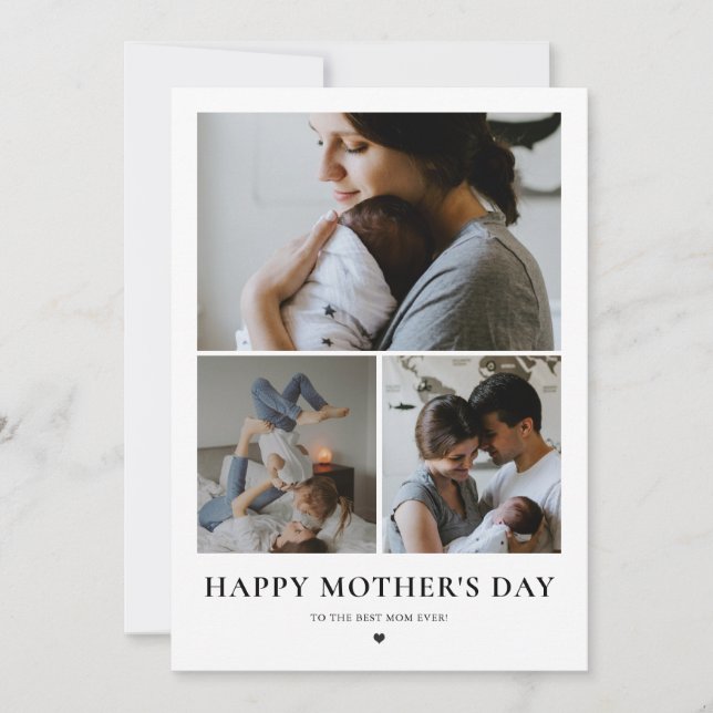 happy mothers day photo collage modern minimalist  holiday card (Front)