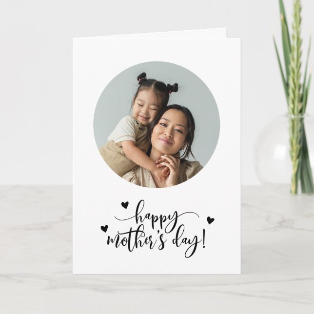 Happy Mother's Day Photo Heart Holiday Card (Front)
