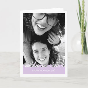 Happy Mothers Day Photo Love Mom Cut Outs Lavender Card
