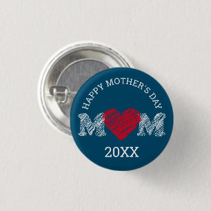 Happy Mother's Day Pin (Dark Turquoise)