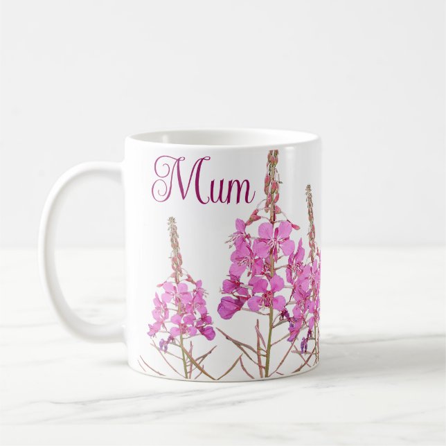 Happy Mother's Day pink floral boho mug for mom (Left)