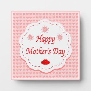 "HAPPY MOTHER'S DAY " PINK HEARTS PLAQUE