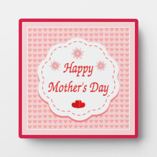 "HAPPY MOTHER'S DAY " PINK HEARTS PLAQUE