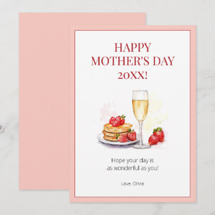 Happy Mother's Day Pink Modern Elegant Watercolor Holiday Card