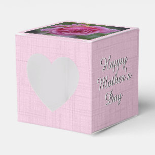 Happy Mother's Day - Pink Rose - Text Favor Box