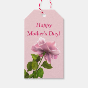 Happy Mother's Day Pink Roses Watercolor Floral Gift Tags