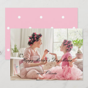 HAPPY MOTHER'S DAY POLKA DOT CUSTOM PHOTO CARD