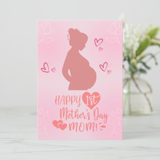 Happy Mother's Day Pregnant Mom Card (Standing Front)