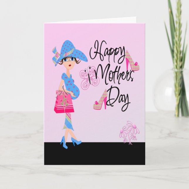 Happy Mothers Day Pregnant Mom Card (Front)