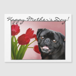 Happy Mother's day pug magnetic card