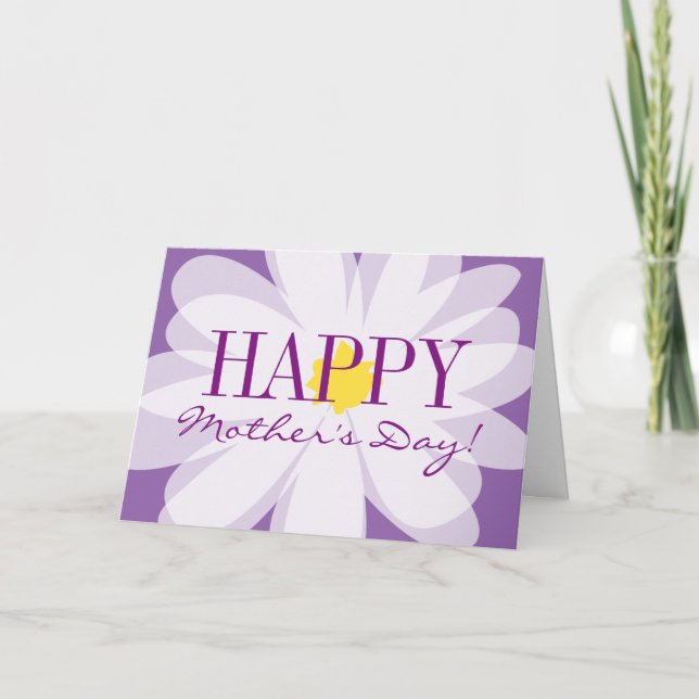 Happy Mother's Day purple floral greeting card (Front)