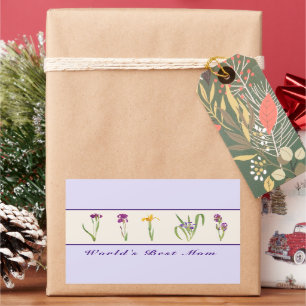 Happy Mother's Day Purple Irises World's Best Mom Sticker