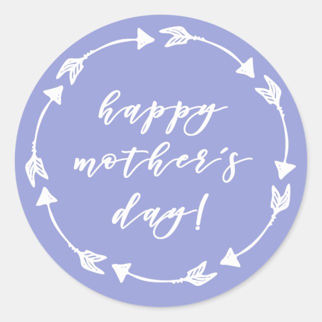 Happy Mother's Day! Purple Mother's Day  Classic Round Sticker (Front)