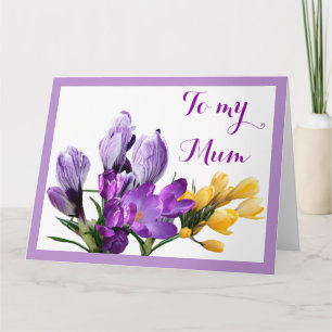 Happy Mother's Day purple yellow crocus floral  Card