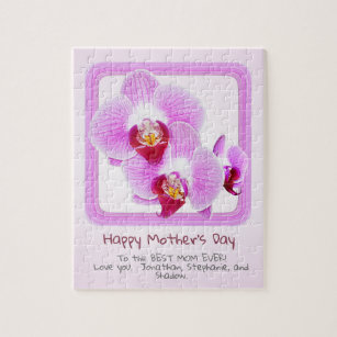 Happy Mother's Day, Radiant Orchid Close-up Photo Jigsaw Puzzle