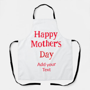 Happy mother's day red add text simple minimal mom apron
