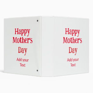 Happy mother's day red add text simple minimal mom binder