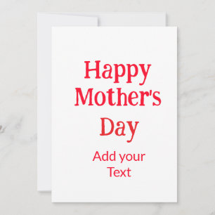 Happy mother's day red add text simple minimal mom invitation