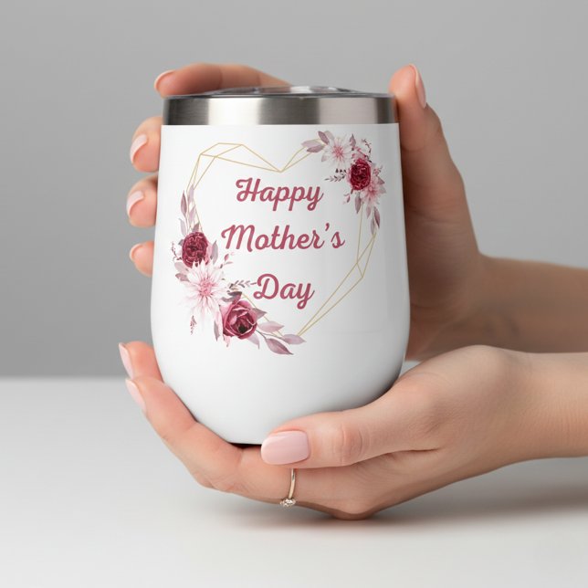 happy mother's day red gold floral geometric heart (Creator Uploaded)