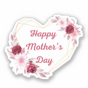 happy mothers day red gold floral modern