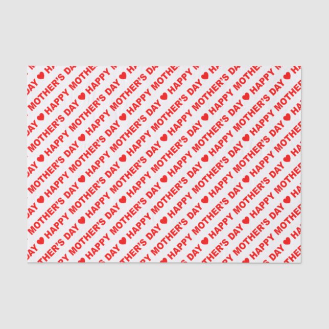 Happy Mother's Day Red on White Tissue Paper (Front)