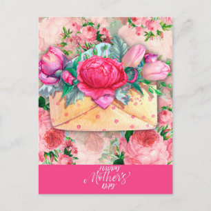 Happy Mother's Day Red Pink Purple Floral Flowers Postcard
