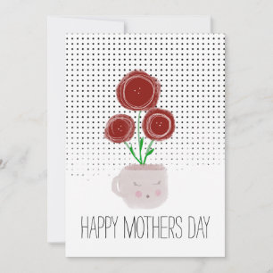Happy Mothers Day Red Poppy Florals Card