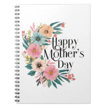 Happy Mothers Day Right Side Flowers Peach Pink Cr