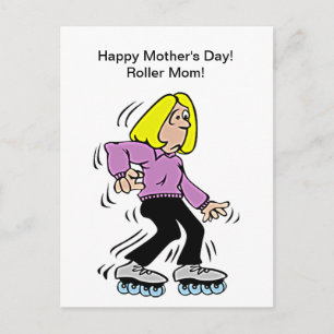 Happy Mother's Day Roller Mom Postcard