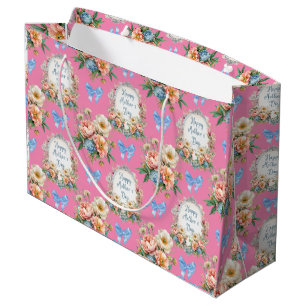 Happy Mother's Day Romantic Pink Large Gift Bag