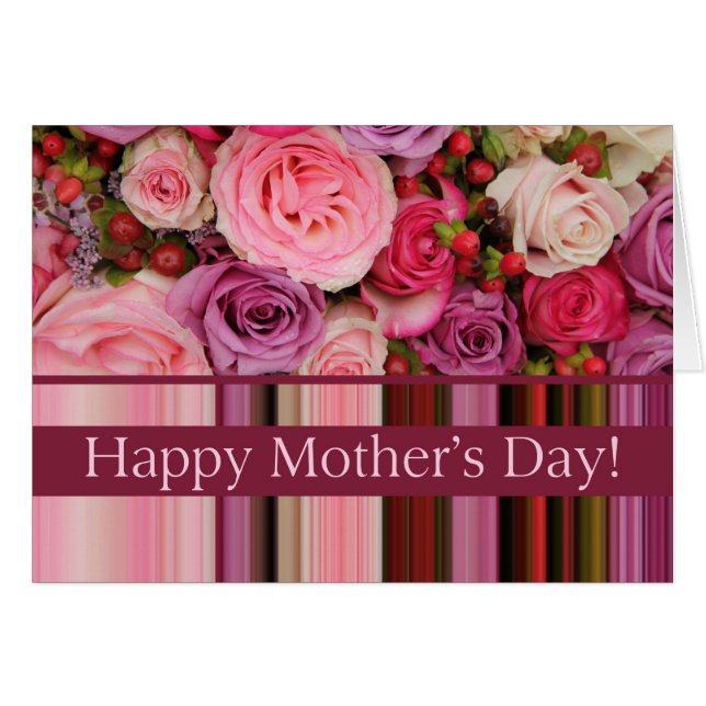 Happy mother's Day Roses & stripes Mother's Day (Front Horizontal)