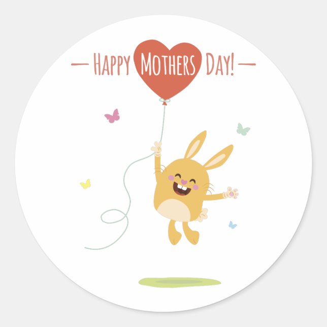 Happy Mothers Day Round Sticker (Front)