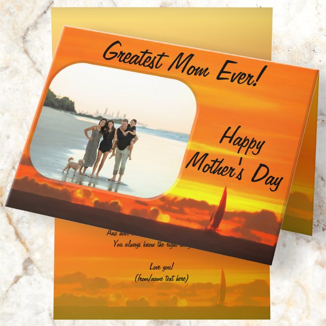 Happy Mother's Day Sailboat Sunset 1300 Card (Creator Uploaded)