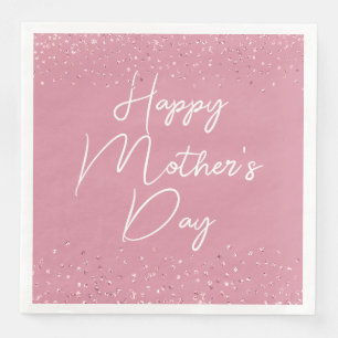 Happy Mother's Day Script on Pink Napkin