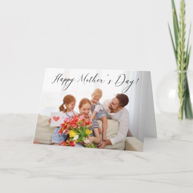 Happy Mother's Day Script Typography Photo Holiday (Front)