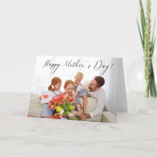 Happy Mother's Day Script Typography Photo Holiday Card
